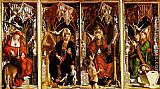 Michael Pacher Canvas Paintings - Altar Of The Four Latin Fathers (inner panels)